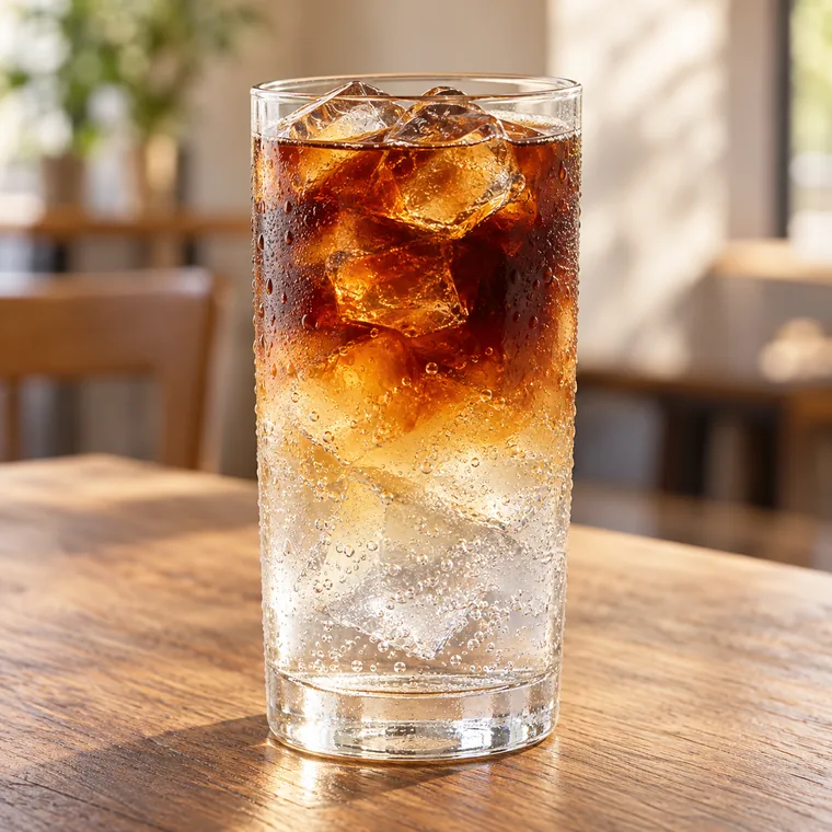 Cold brew magas pohárban, sok jéggel